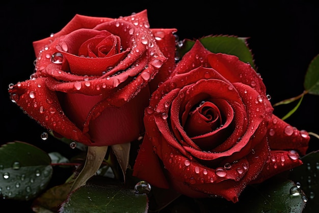 Roses with water drops