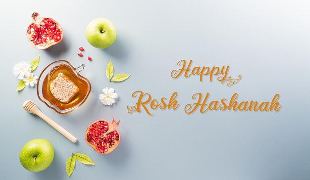 Rosh hashanah Jewish New Year holiday Concept of traditional or religion symbols