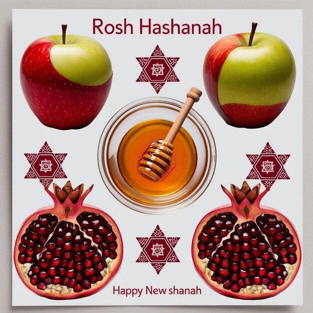 Photo rosh hashanah jewish new year traditional symbols on dark stone background