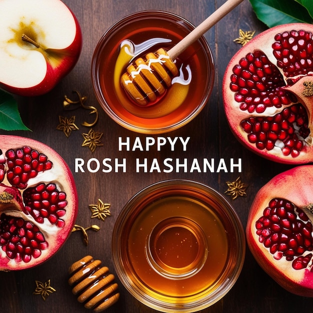 Photo rosh hashanah jewish new year traditional symbols on white background