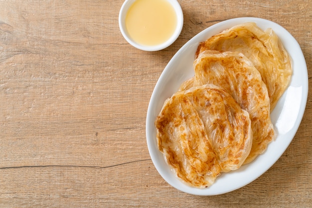 roti with sweetened condensed milk