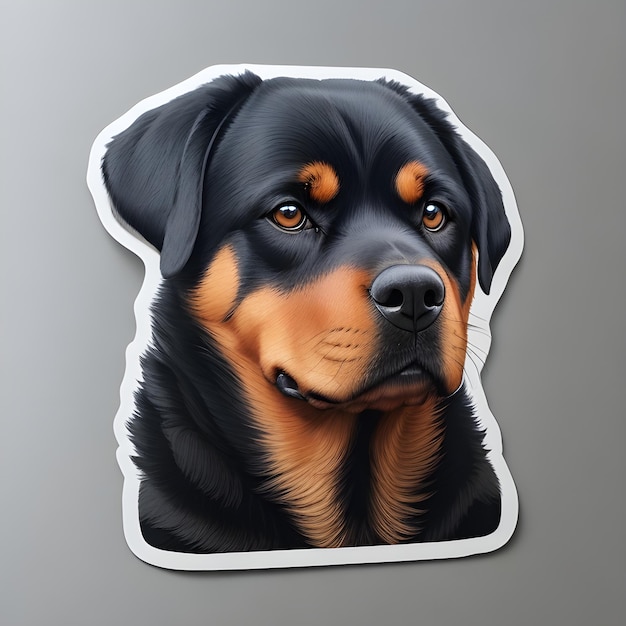 Rottweiler dog sticker vector art ai generate