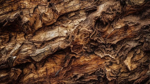 Rough and barky textures tree trunk AI generated