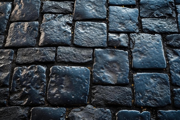 Rough Black cobble stone Generate Ai