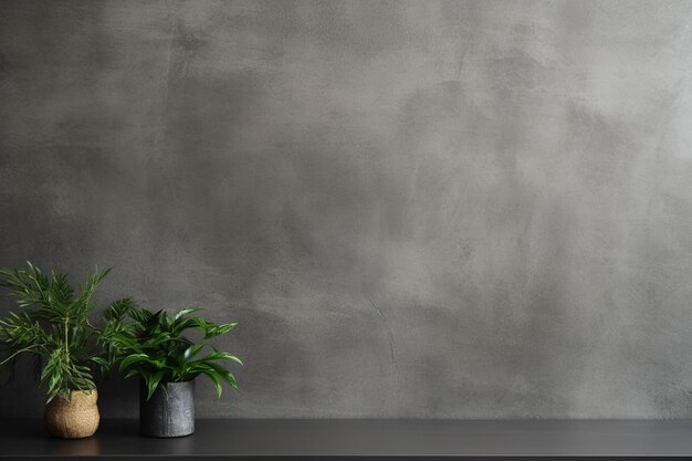 a rough dark concrete wall in a small minimalistic home with blank space for text