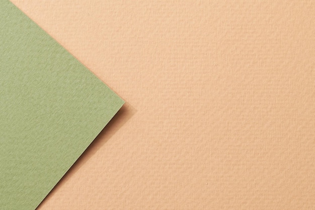 Rough kraft paper background paper texture beige green colors Mockup with copy space for text