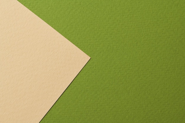 Rough kraft paper background paper texture beige green colors Mockup with copy space for text