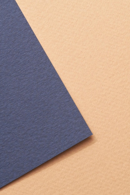 Rough kraft paper background paper texture blue beige colors Mockup with copy space for text