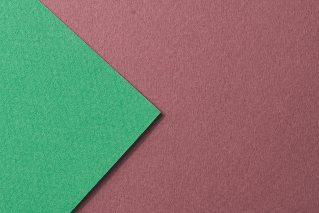 Rough kraft paper background paper texture burgundy green colors Mockup with copy space for text