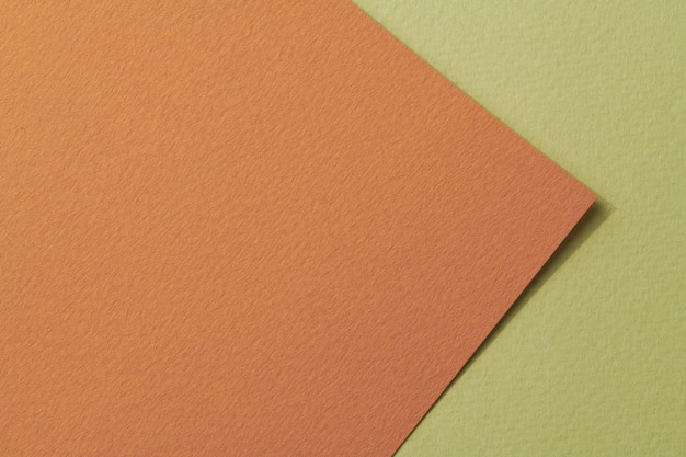 Rough kraft paper background paper texture orange green colors Mockup with copy space for text