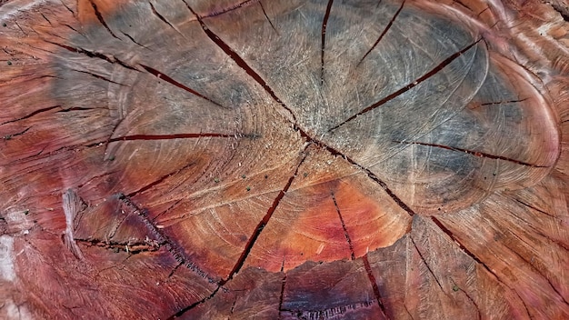 Rough Natural Tree Ring Background Texture Bark Edges with Cracks and Wood Grain