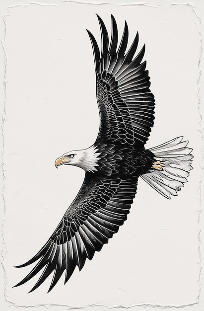 Photo rough pencil sketch of an eagle