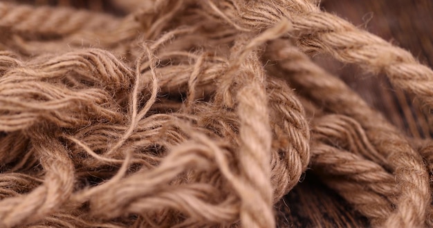 rough rope on a wooden table