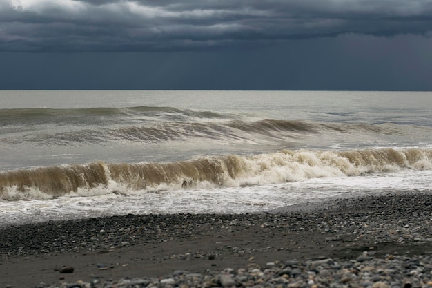 Rough sea and waves