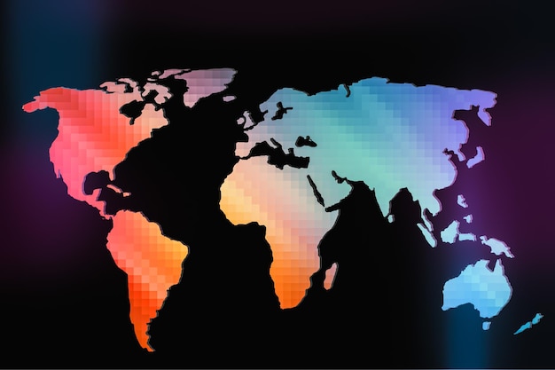 Roughly sketched out world map as global business concepts