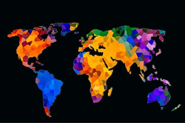 Roughly sketched out world map as global business concepts