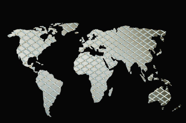 Photo roughly sketched out world map as global business concepts