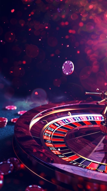 Roulette Table in Vivid Casino Setting at Night