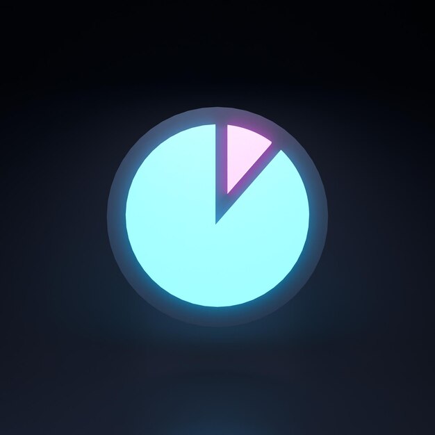 Round bar chart 3d render illustration