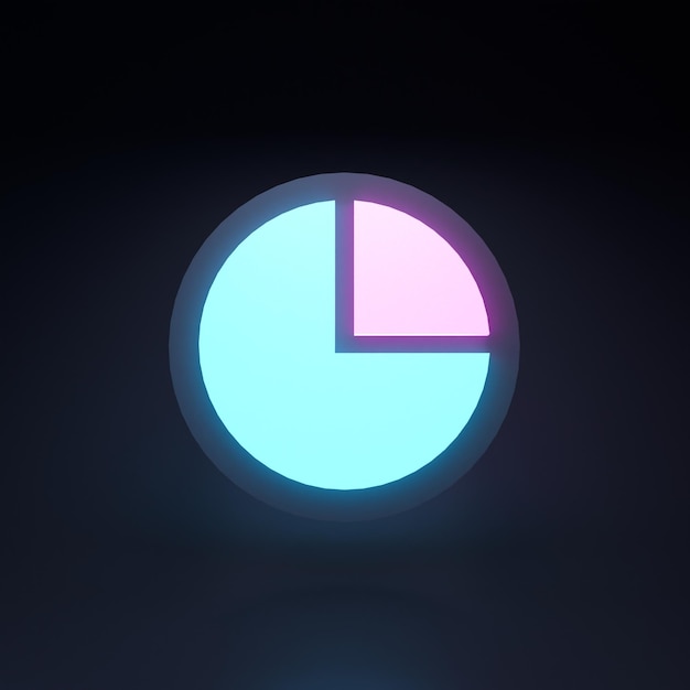 Round bar chart 3d render illustration