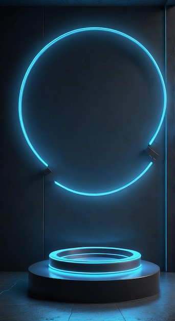 a round blue light that is lit up with a blue circle