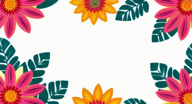 round border floral background