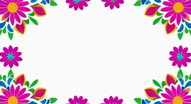 round border floral background