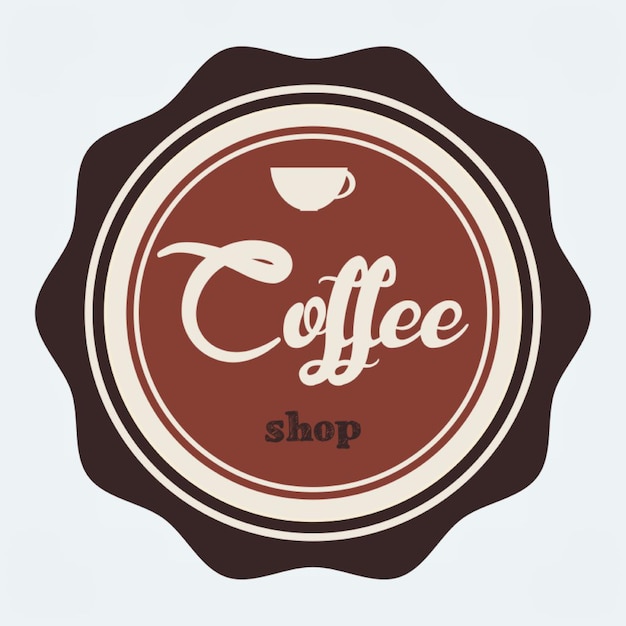 a round brown and white coffee logo with the word coffee on it