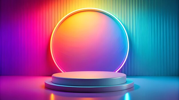 Photo a round circle with a rainbow colored background