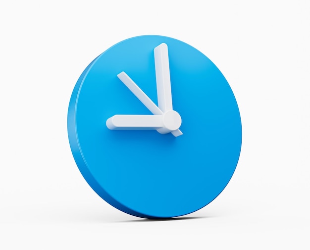 Round clock 3d icon minimal style Time keeping measurement of time time management and deadline