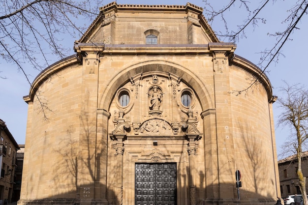 Round construction church in La Guardia Alava Spain