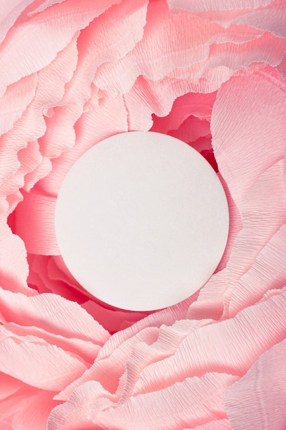 Round frame on the abstract spring romantic background. 