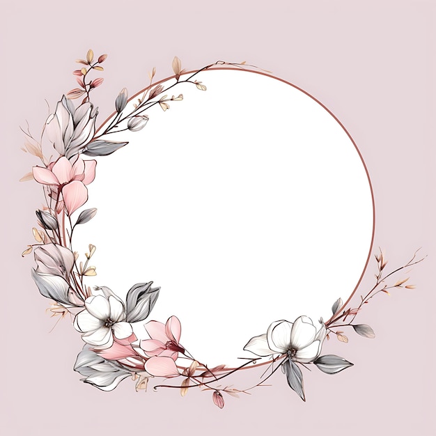 a round frame with a floral pattern and the words  spring  on it