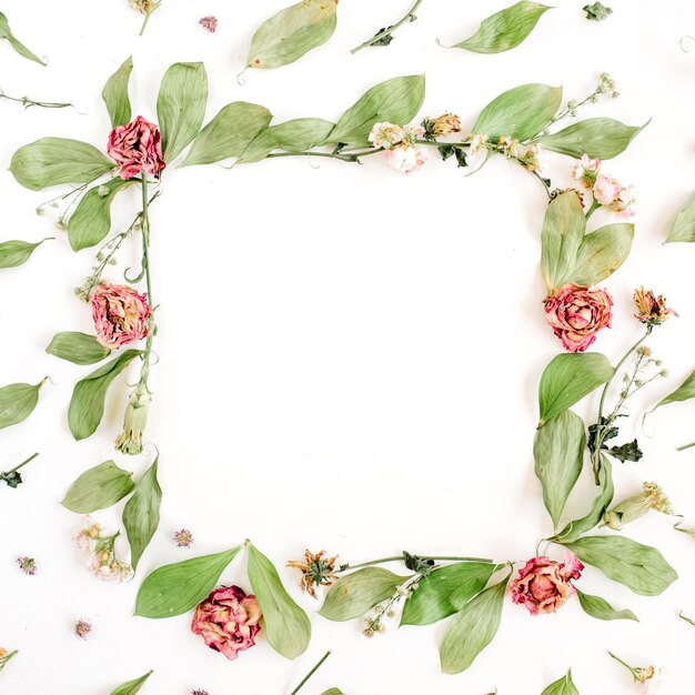 Photo round frame wreath with roses design