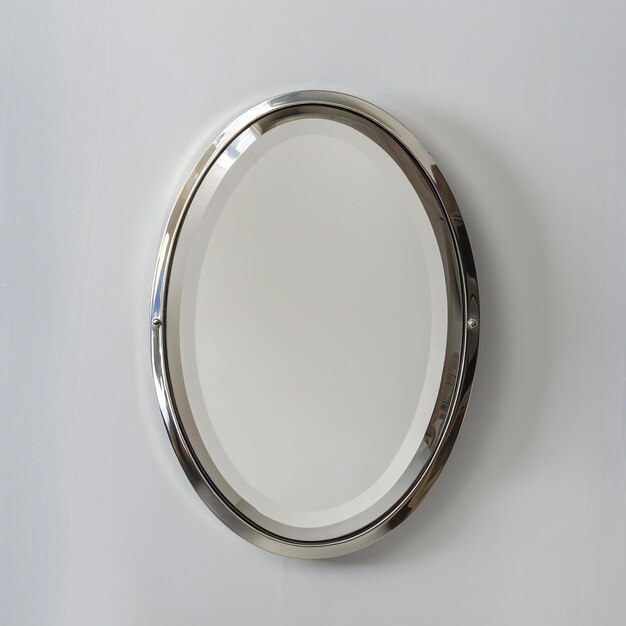 Round glass door on a white wall Closeup photo