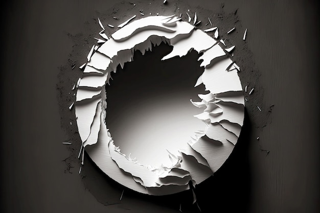 Round grey black hole in broken through wall