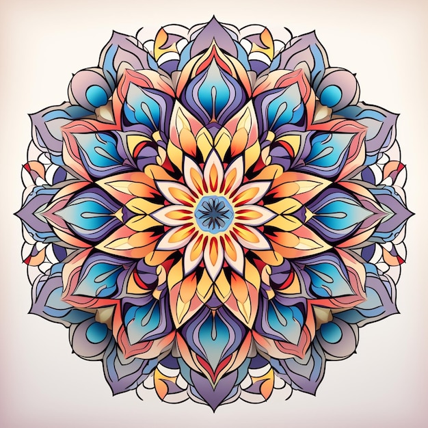 Round Mandala in Sketchy Style