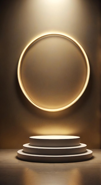 a round mirror is on a wall with a circle on it