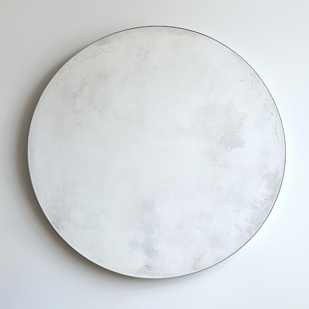 Photo a round mirror with a white frame that says  the number 3