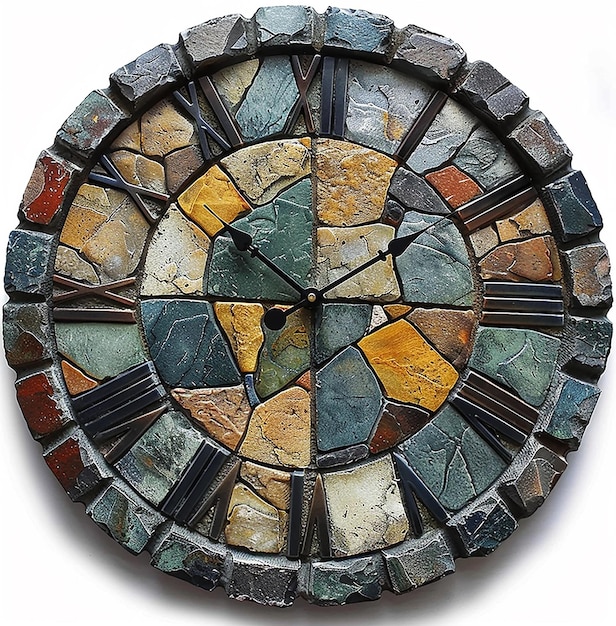 a round mosaic plate with a circle of different colors and different colors