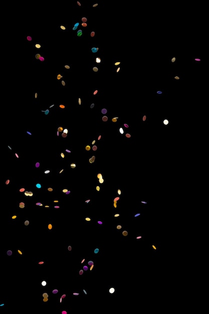 Round multicolored confetti made of paper and foil isolated on a black and white background