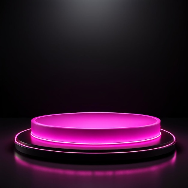 Photo a round object with neon lights on it and a circle on the bottom