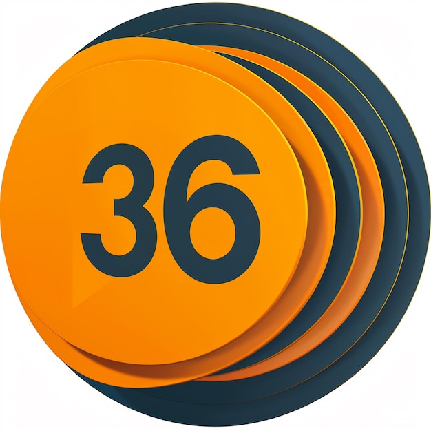 Photo a round orange disc with the number 55 on it