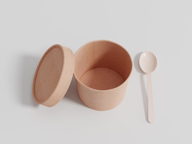 Round paper food packaging box Kraft paper food container