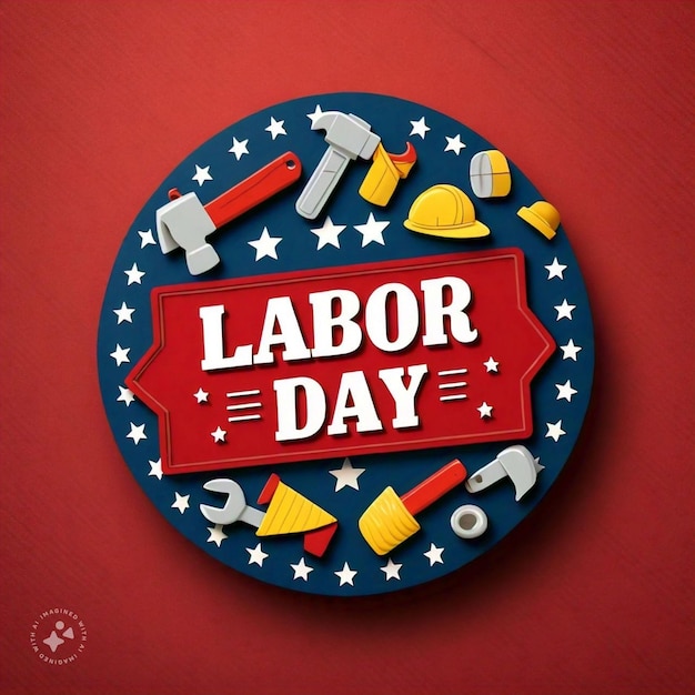 a round pin with the words labor day on it