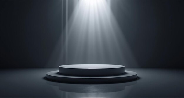 Photo a round platform with a white light on the top and a white circle in the middle