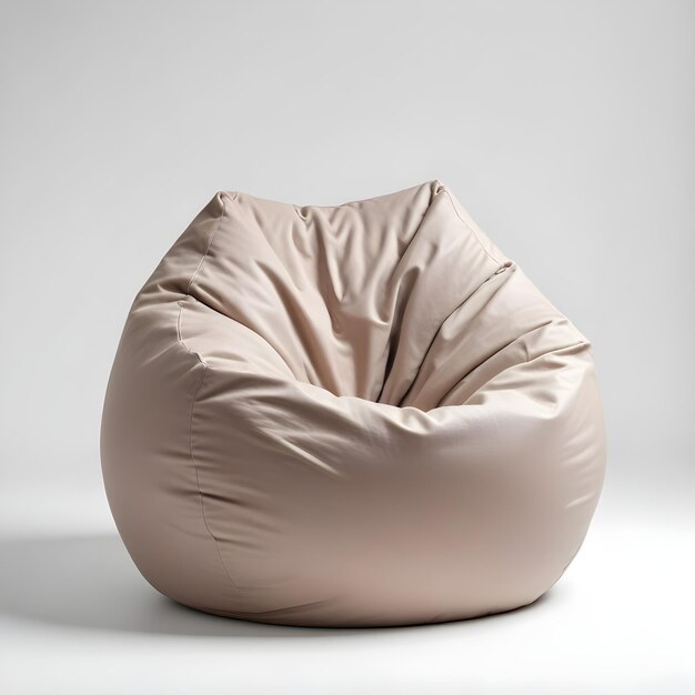 Photo a round round round white bean bag chair with a tan pillow on the floor