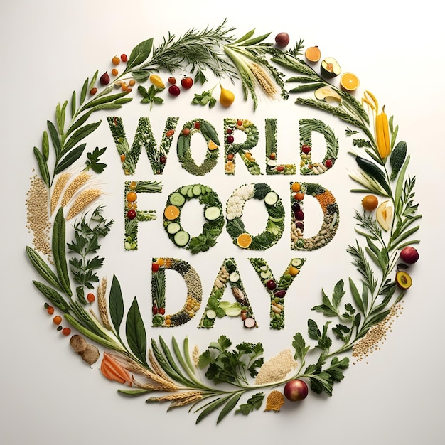 a round sign with a picture of a world food