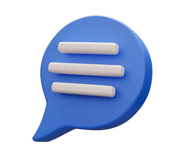 Round speech bubble 3d 3d render cartoon minimal icon illustration