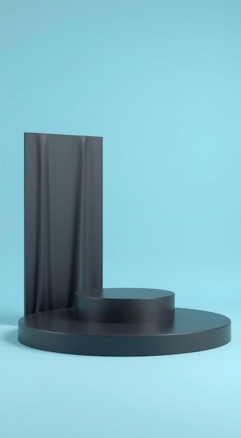 Photo a round table with a black base and a round base